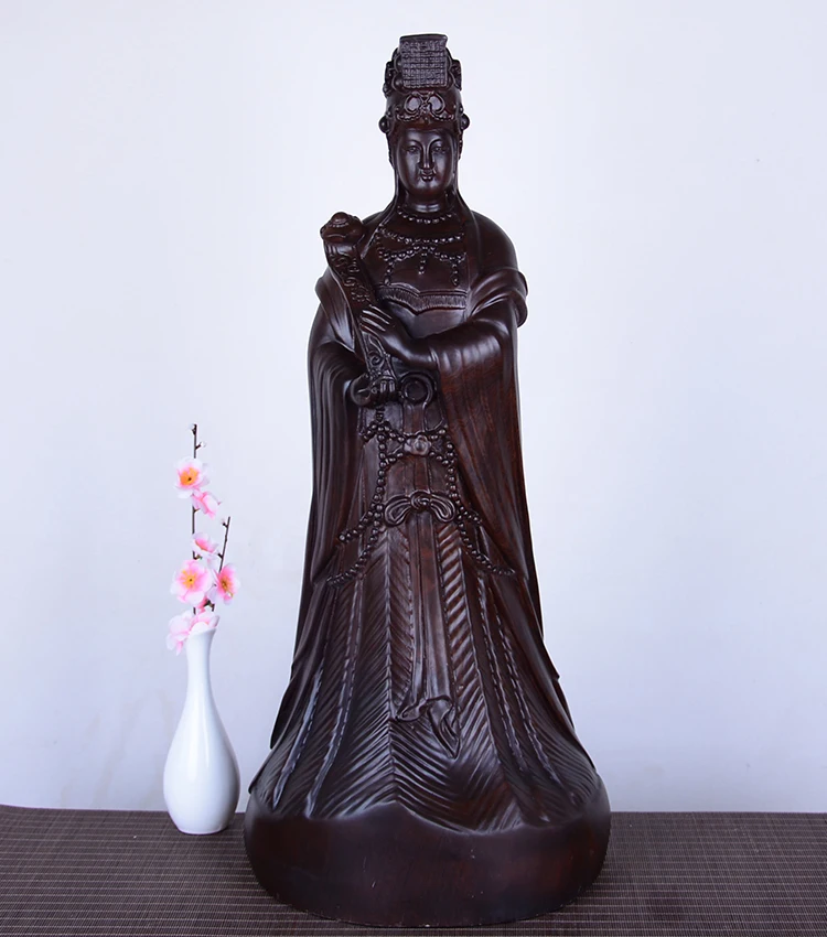 

70cm Large HUGE high-quality HOME family living Room Shrine Sea Goddess Matsu MAZU bless Ebony Wood HAND carving art statue
