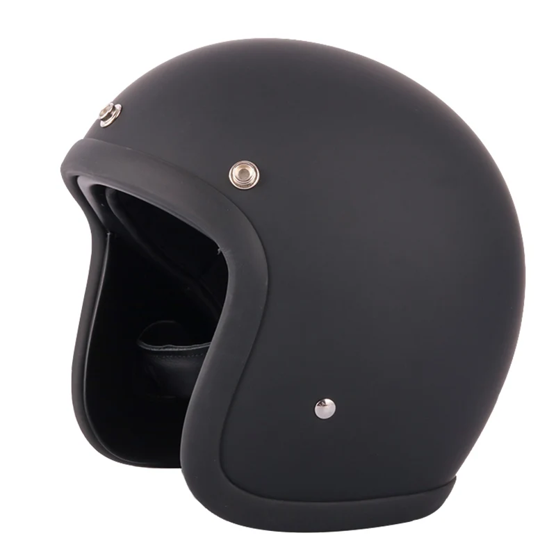 matte black TT& CO винтажный шлем из стекловолокна с d-образной пряжкой, ретро мотоциклетный шлем, Сертификация ECE - Цвет: matte black