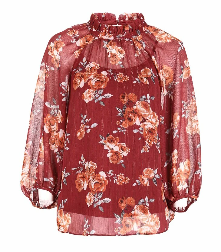 Vero Moda Новая женская печатная ткань v-образным вырезом 3/4 рукава шифоновая блузка, Топ | 318458502