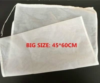 5pcslot 4560cm 1507548 micron big size high density soybean milk fruit juice wine mesh filter bag pollen powder storage bag