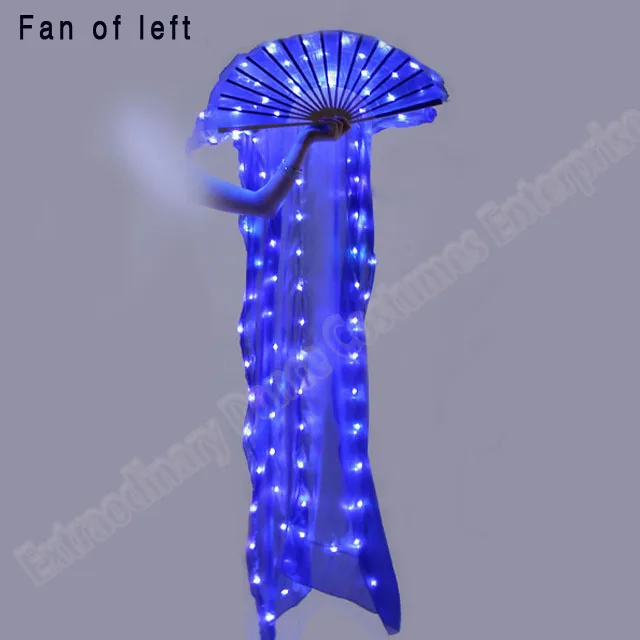 Royalblue left hand Женский светодиодный светильник для танца живота, для фанатов, для выступлений, ручной светильник, блестящий, плиссированный, праздничный, карнавальный - Цвет: Royalblue left hand