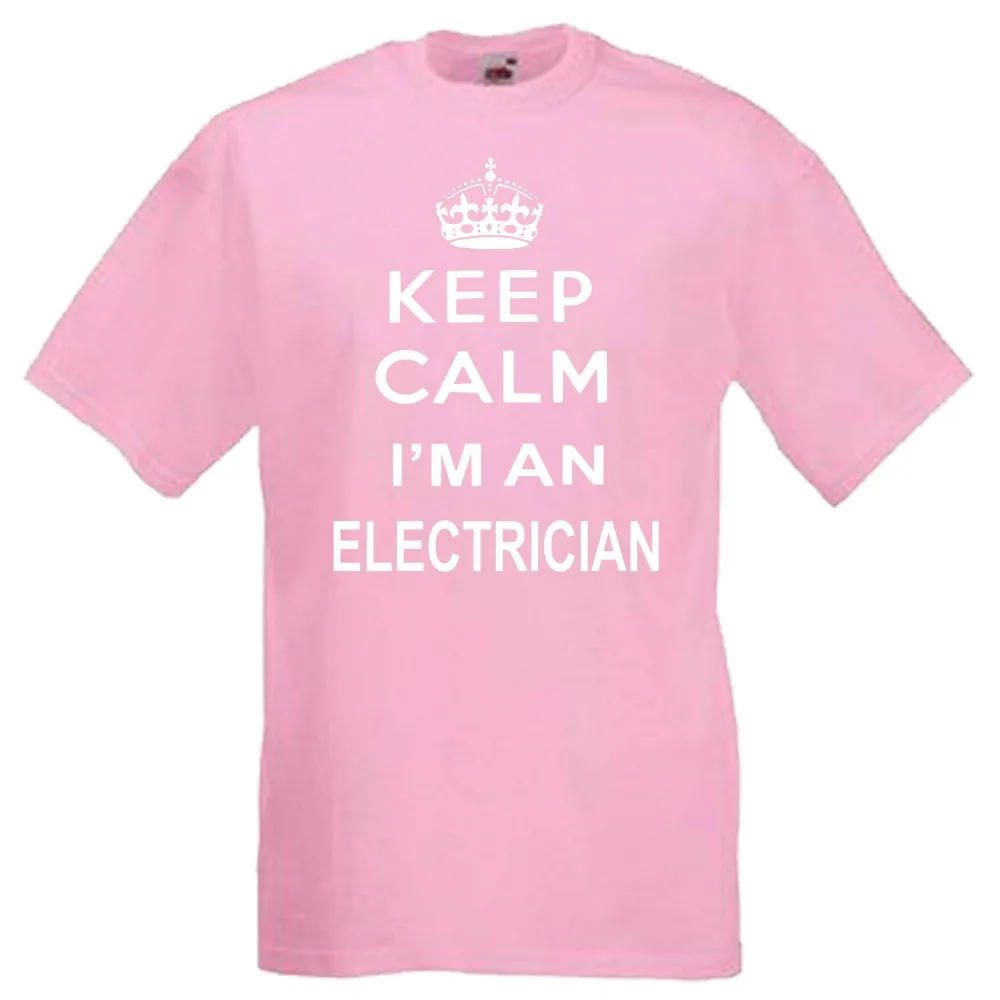 Keep Calm Electrian Мужская взрослых футболка Новинка 2019 г. модная популярная брендовая