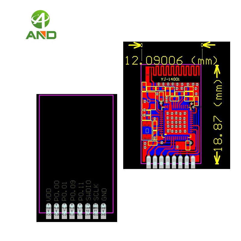2 шт крошечный модуль Bluetooth 4,0, NRF51822 2,4G беспроводной модуль для iBeacon OS, нордический 51822 решение NRF51822-QFAA 256k flash/16 K