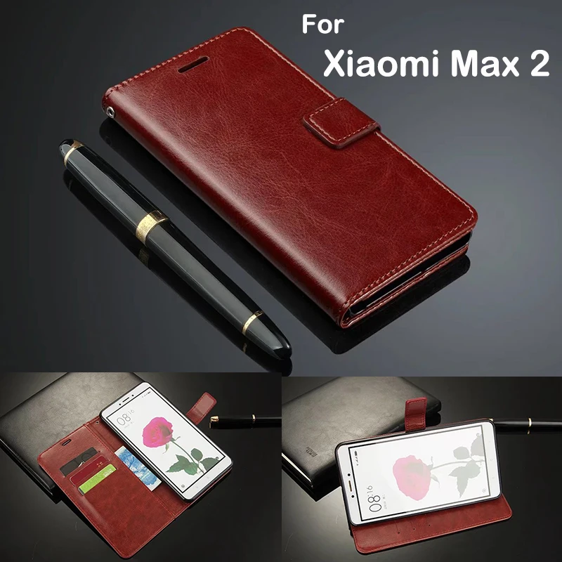 Оригинальный чехол Fundas для Xiao mi Max 2 6 44 дюйма Роскошный кожаный флип бумажник Xiaomi