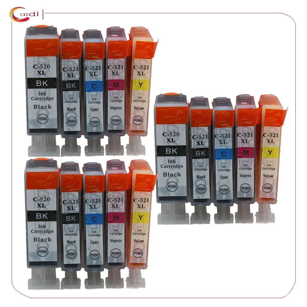 15 шт. совместимый PGI 520 CLI 521 чернильные картриджи для canon PIXMA IP3600/IP4600/IP4700 MX860