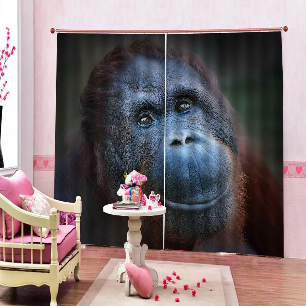 Customized size Luxury Blackout 3D Window Curtains For Living Room animal lion curtains for children room custom curtain | Дом и сад
