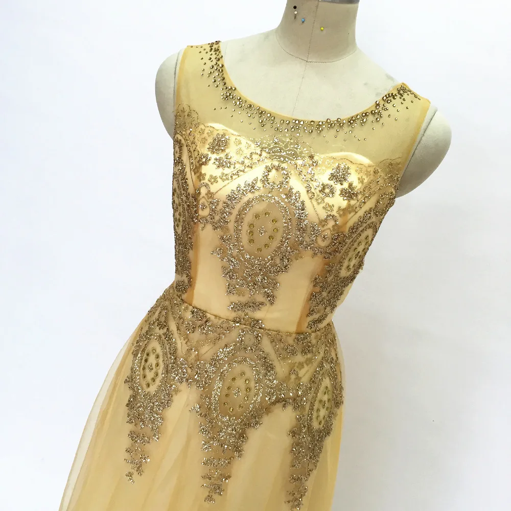 Золотые кружевные вечерние платья арабские Дешевые выпускные 2020 длиной до пола