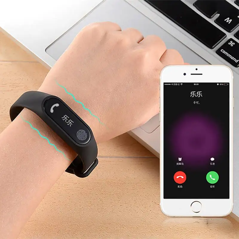 M2 водонепроницаемый пульсометр Bluetooth Смарт браслет для сна шагомер