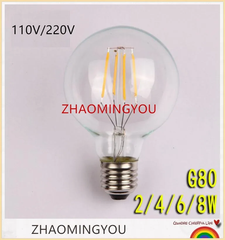 Винтажная светодиодная лампочка эдисона YOU LED E27 G80 4 Вт 6 8 ac110в 220 В диммер luminaria