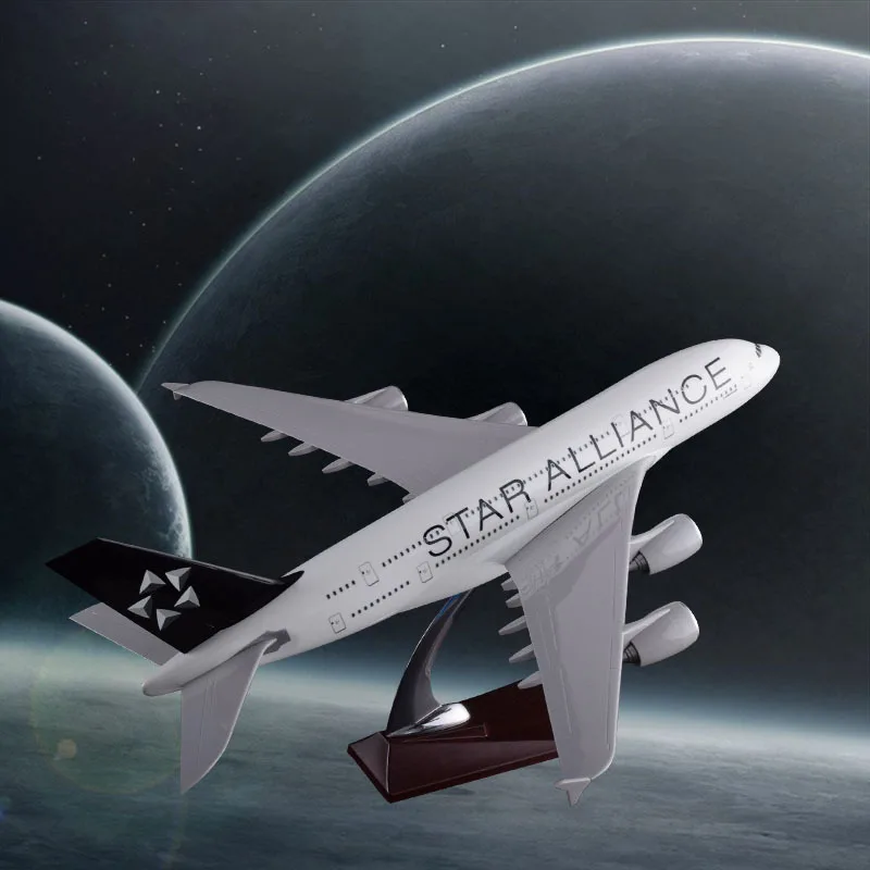 45 см смолы с трёхмерными чертёжами A380 Star Alliance модель самолета Аэробус