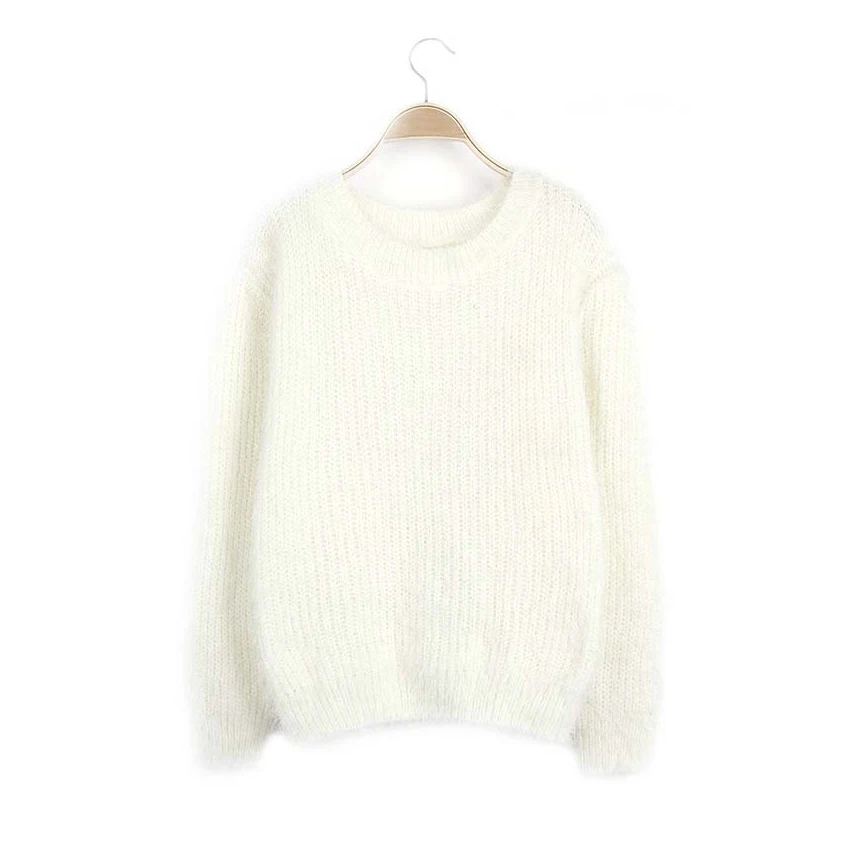 2018 Autumn Spring Women Cashmere Warm Sweater Fashion O-neck Wool Long Sleeve Loose cute women sweater | Женская одежда