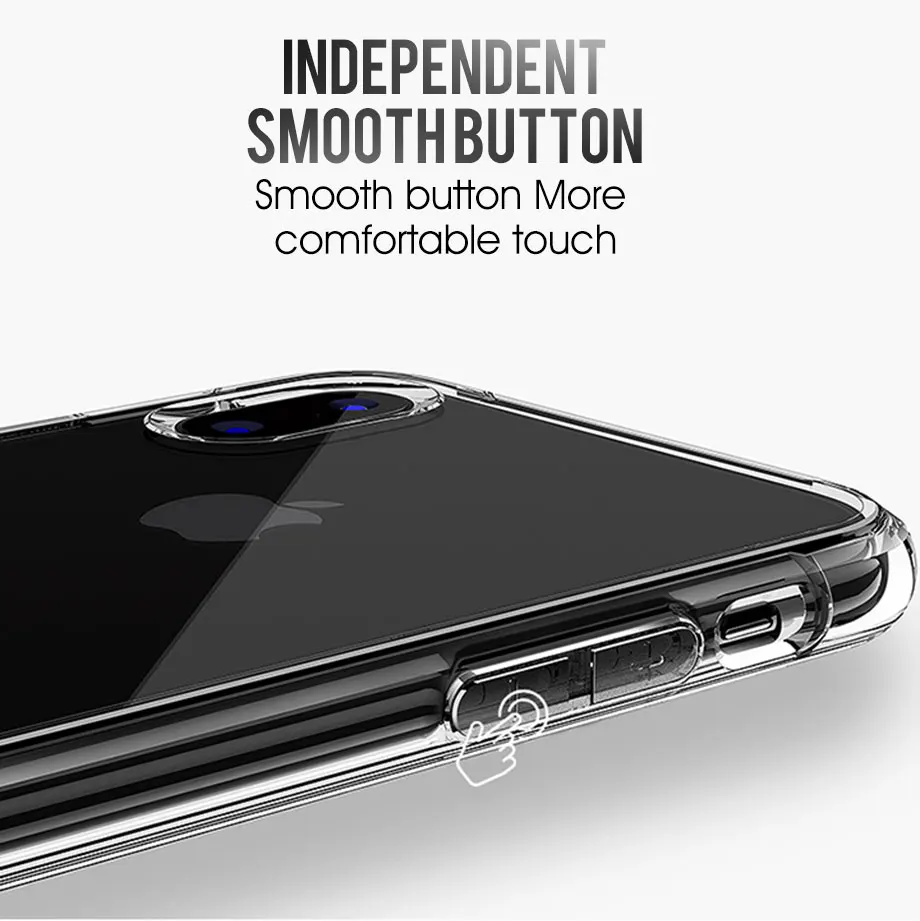 Мягкий чехол на iPhone 11 Pro Max противоударный ясное прозрачное покрытие для iPhone 11Pro X XS MAX XR 6 6S 7 8 Plus Shell