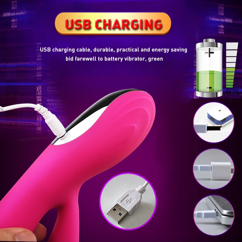 Вибратор кролик для женской мастурбации игрушки взрослых с USB зарядкой мощная