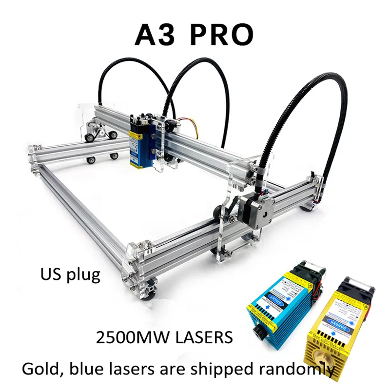 09 US Plug A3 Pro мини-станок для лазерной резки 5500wm/3500wm/5500 МВт/7 Вт/15 Вт лазерная головка DIY машина гравер для резки древесины PWM - Цвет: 09