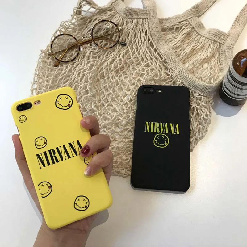 Забавная пара NIRVANA Smile чехол для телефона iPhone X XR XS Max 6 6S Plus твердая задняя крышка 7 8