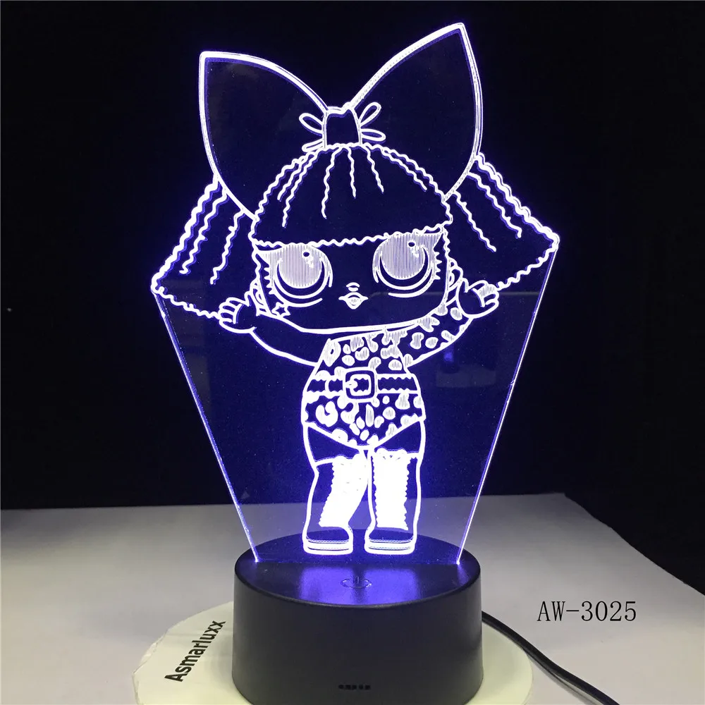 Маленькая девочка 3D Led лампа для детей прикроватный светильник ing Декор ночной