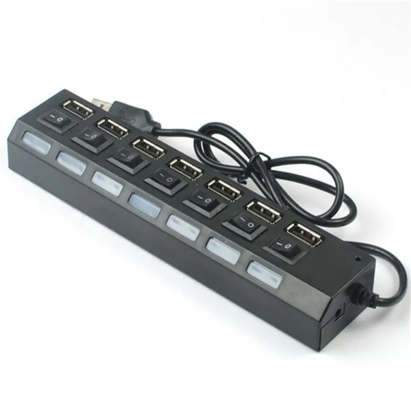 Мульти 7 портов высокоскоростной USB 2 0 480 Мбит/с зарядное устройство вкл/выкл