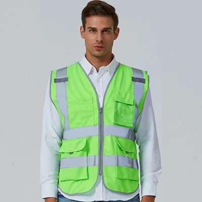 Lime green SFvest жилет безопасности светоотражающий логотип компании печать Спецодежда hi vis одежда жилет безопасности - Цвет: Lime green