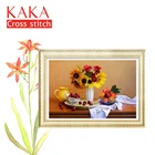 Наборы для вышивки крестиком KAKA, наборы для вышивки с напечатанным рисунком, холст 11CT, домашний декор для садового дома, 5D подсолнухи