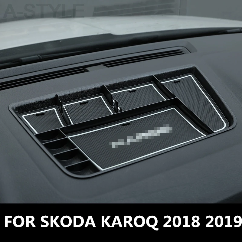 Ящик для хранения передней панели автомобиля SKODA KAROQ 2018 2019 контейнер органайзер