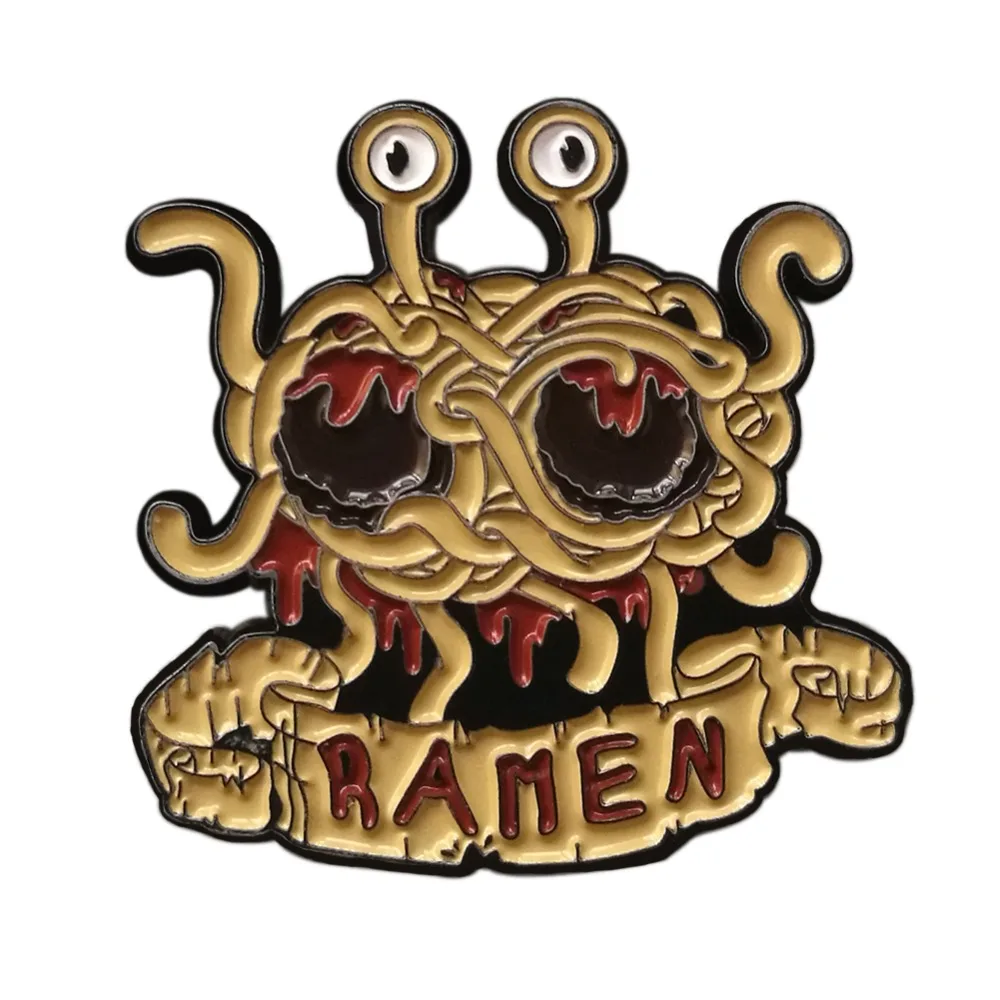 Летающая эмалированная заколка для спагетти FSM шляпа рамен значок|badge badges|badge