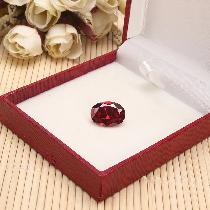 

KiWarm 13.89CT Blood Red Ruby Unheated 12X16MM Diamond Oval Cut Loose Gemstone Diamond DIY Jewelry Decorative Crafts