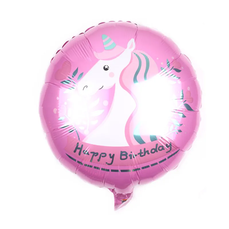 Figure balloon TSZWJ 18-дюймовый круглый Единорог алюминиевый шар Детская украшение для вечеринки игрушки высокого качества - Цвет: Figure balloon