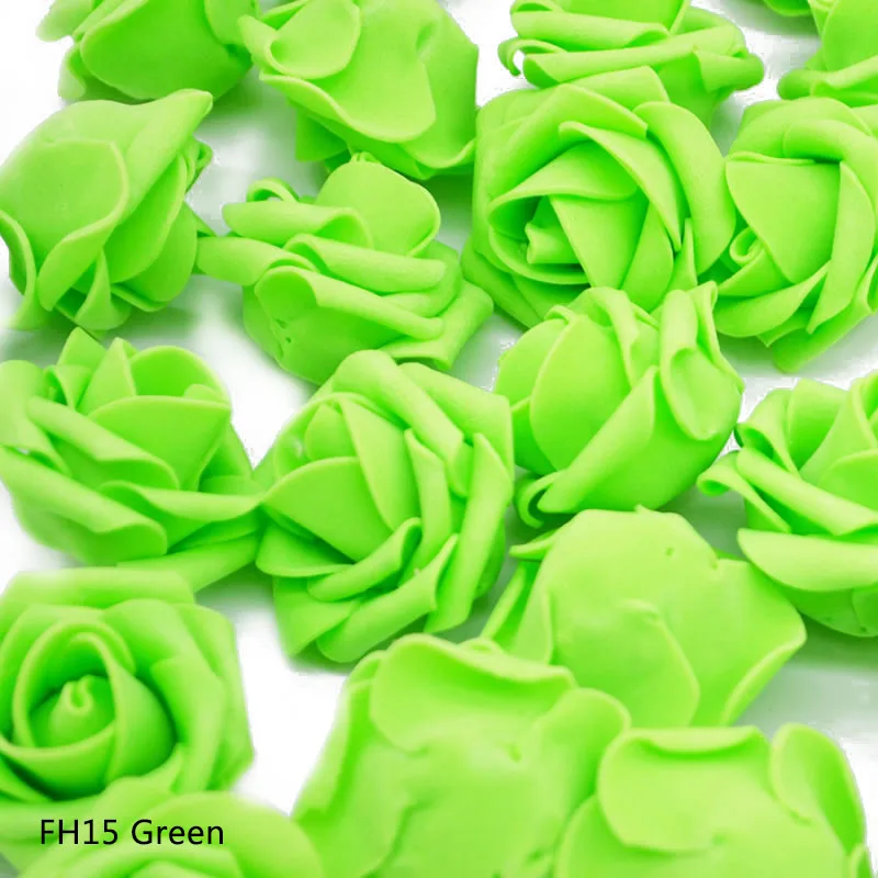 FH15 Green 4 см 20 шт Искусственные Свадебные цветы украшения пенополиэтилен бутон розы DIY Искусственные цветы для скрапбукинга букет украшение для дома - Цвет: FH15 Green