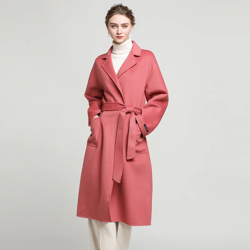 

MLCRIYG 2019 Autumn Winter Coat Women Warm Wool Coat Female Long Women's Cashmere Coats Double-sided Woolen Jacket Outwear YQ329