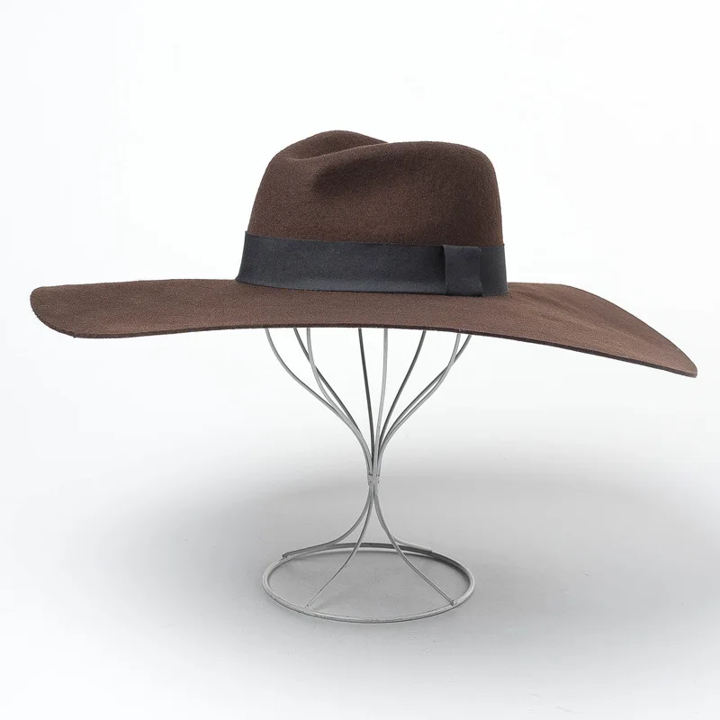 01906-hh8154 британский стиль Зимняя шерстяная сплошная ветровая Шляпа Fedora для мужчин и женщин Панама джазовая, шляпа