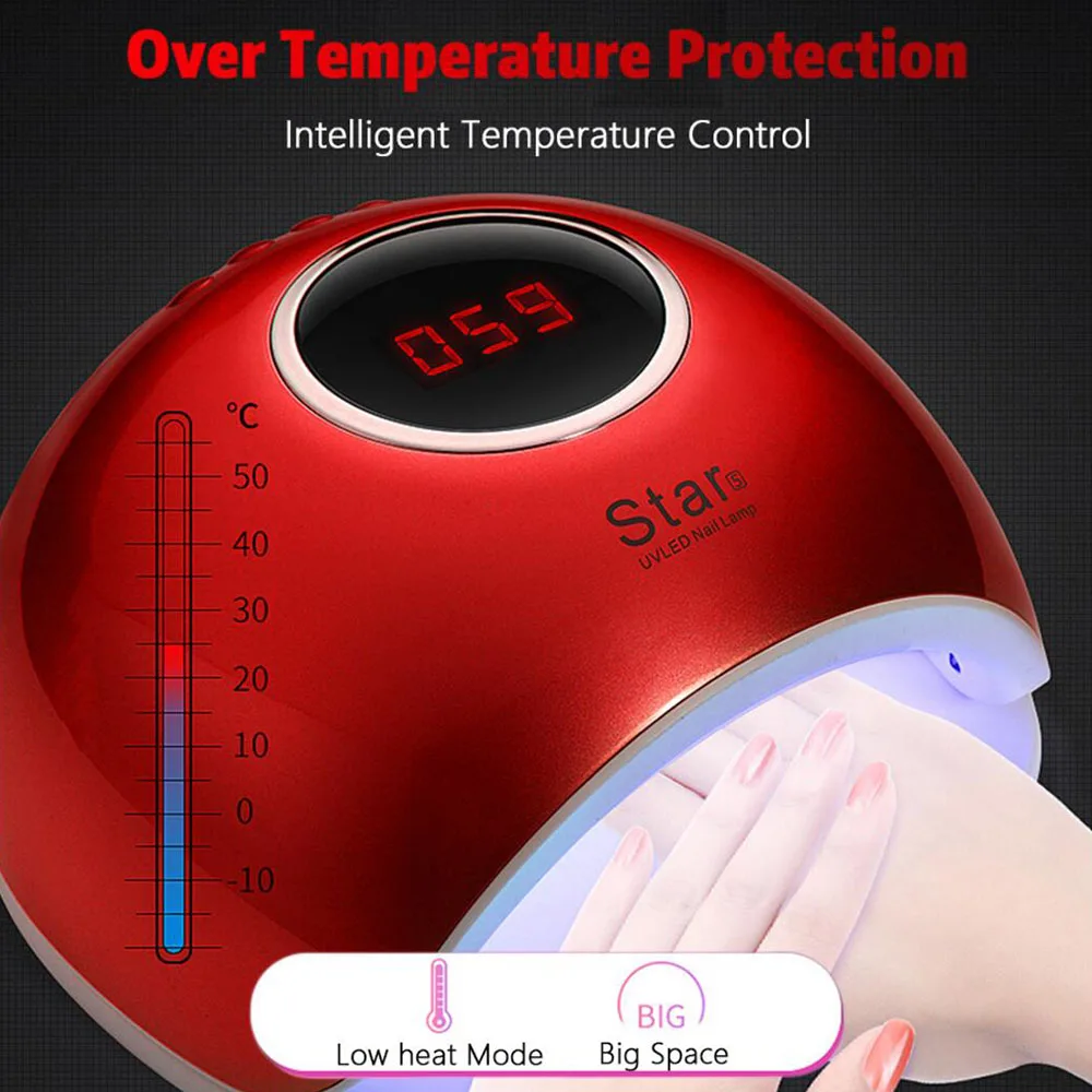 72 Вт Светодиодная УФ лампа для ногтей инфракрасный датчик Гель лак Сушилка всех