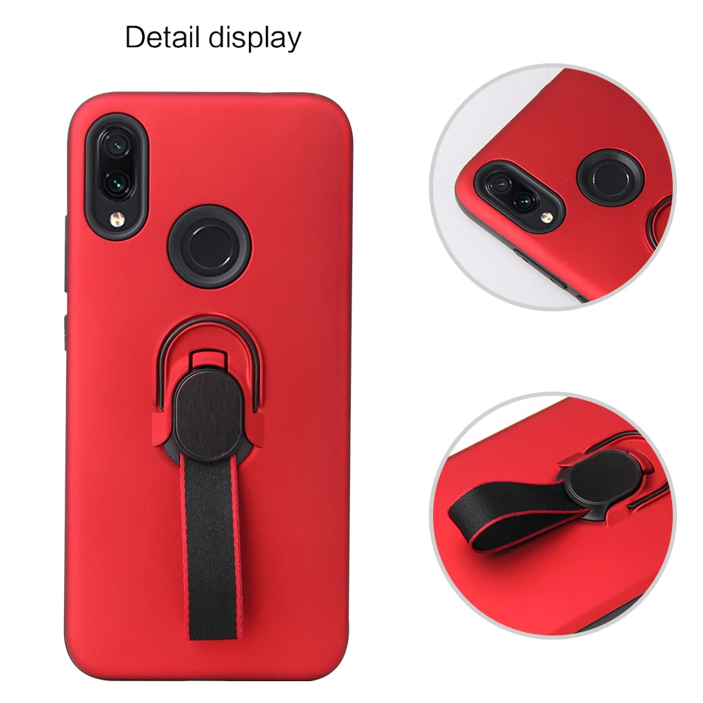 Alxun For Xiaomi Redmi Note7 Case Hard Shell PC + TPU With Stand Car Magnetic Protective Ring Weave Back Pro |