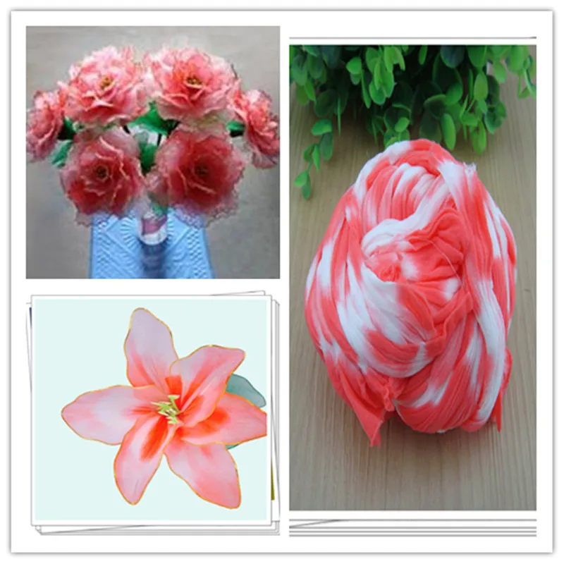 

54 colors mix shipping or only one color ship double color stocking flowers/nylon flower /silk flower making/ DIY flowers craft