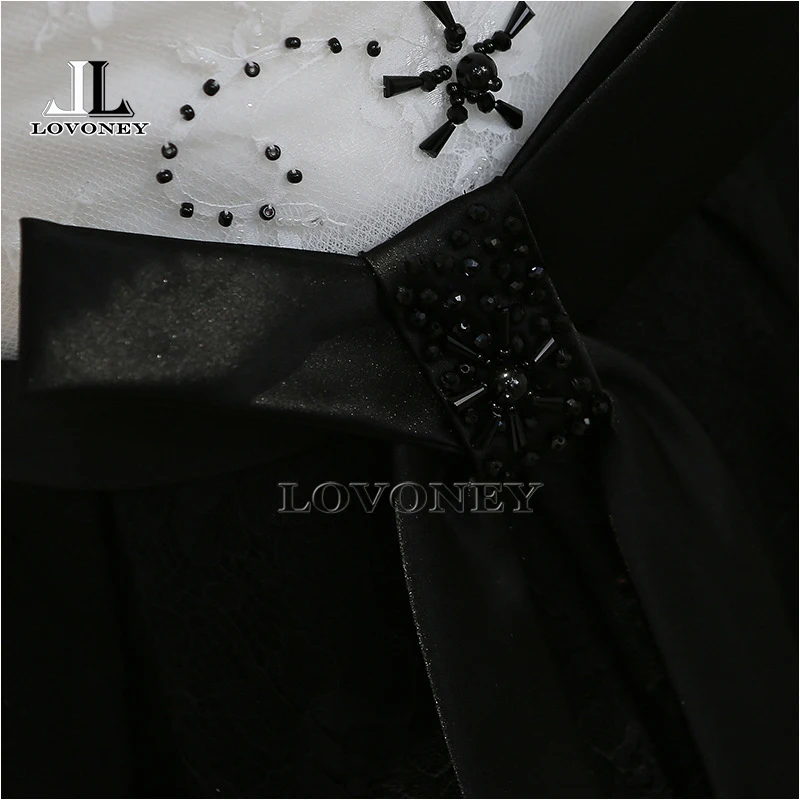 Lovoney m225 vestido де феста line v образным вырезом с коротким пром dress 2017 кружева