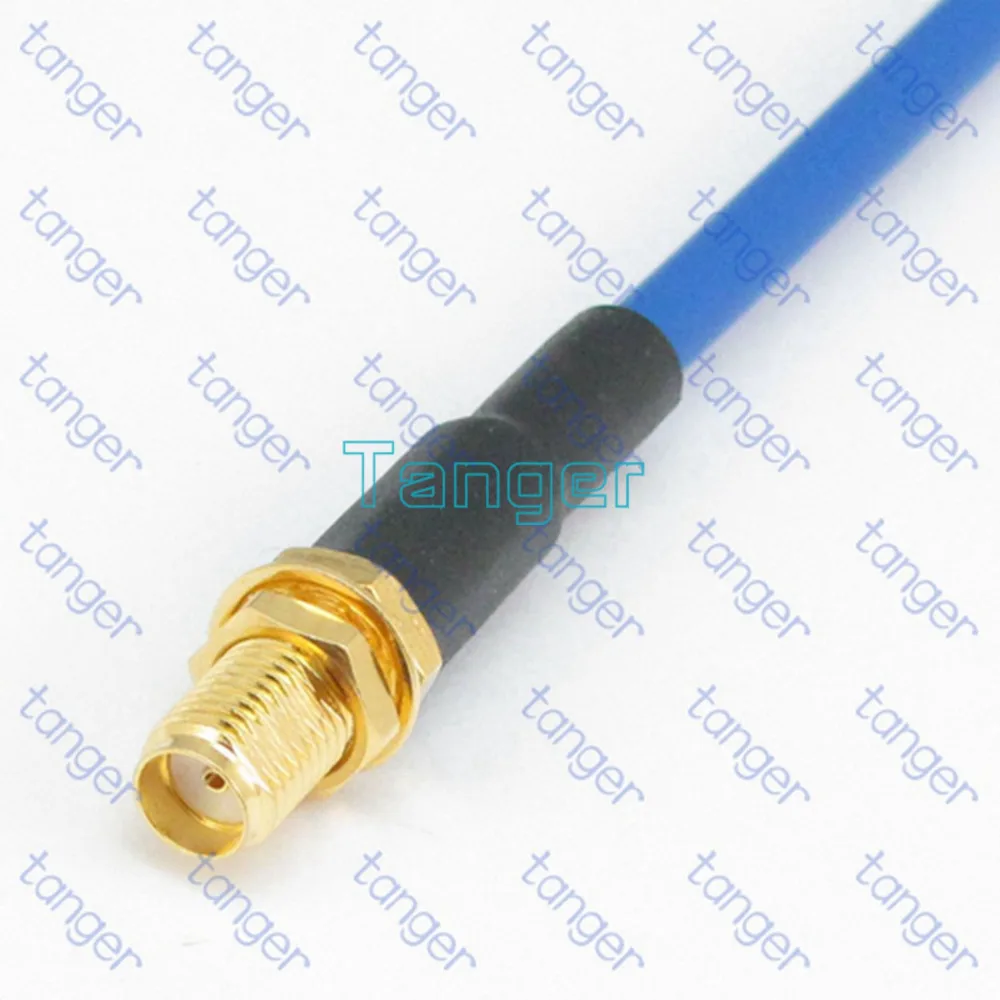 RF SMA male right angle to female connector with RG402 RG141 RG-402 Coaxial Jumper blue cable 8inch 8&quot 20cm Low Loss Coax |
