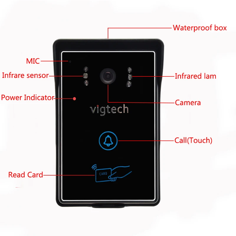 Vigtech домашний 7 ''ЖК-видео домофон комплект 700TVL поддержка электрических