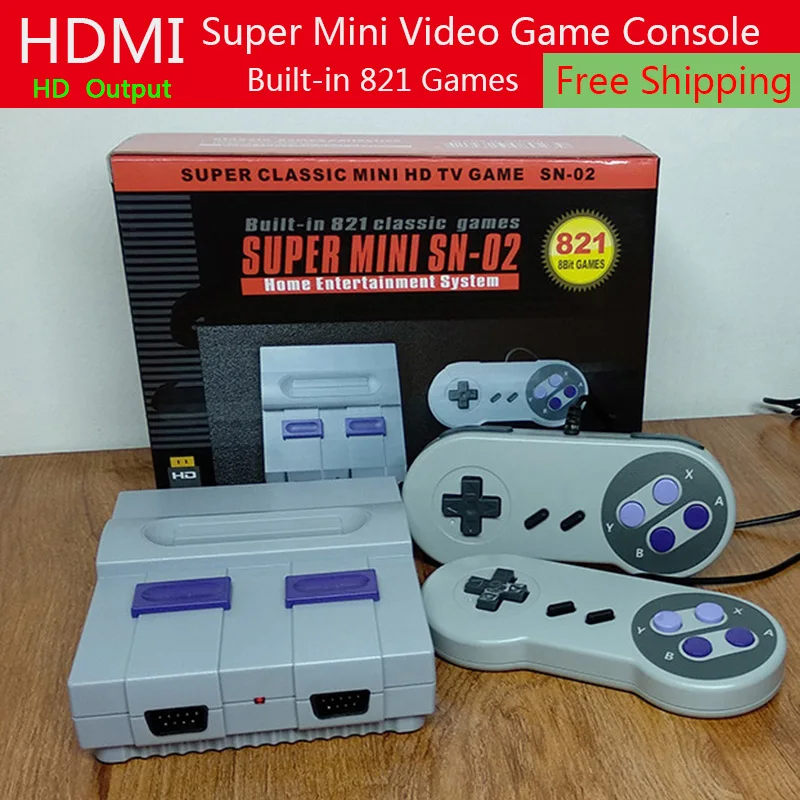 Новая Мини ТВ игровая консоль HDMI выход 8Bit Ретро видео встроенный 821 различные