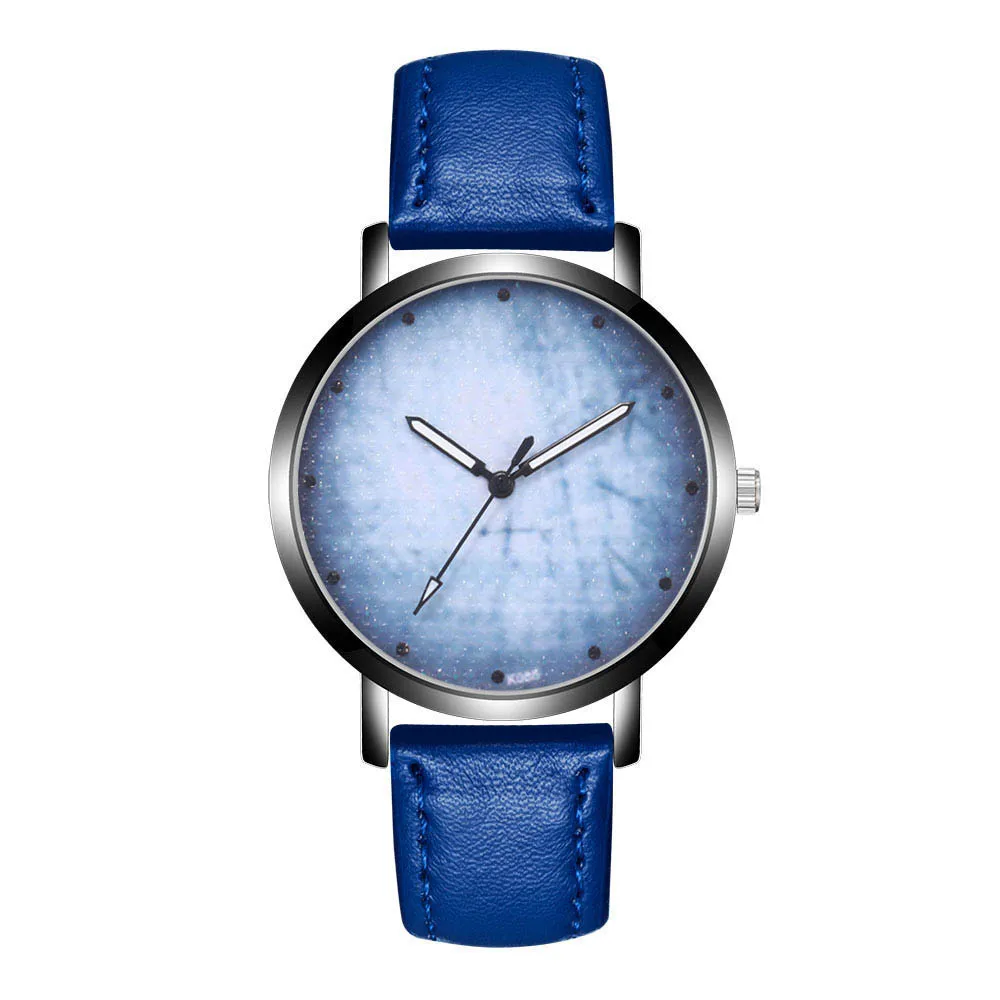 Отличное качество модные мужские кожаные повседневные кварцевые наручные часы с