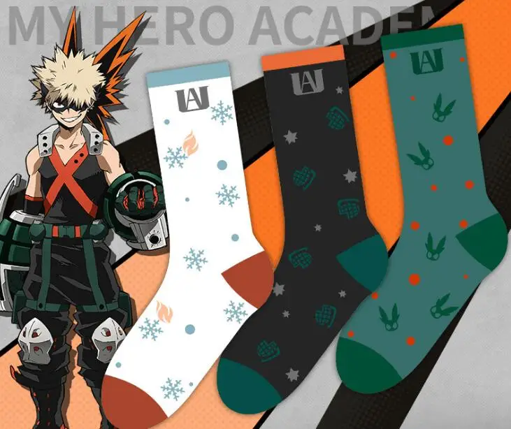 Милые забавные аниме косплей носки Новые Boku no hero My Academy мидория изуку bakugou катсук