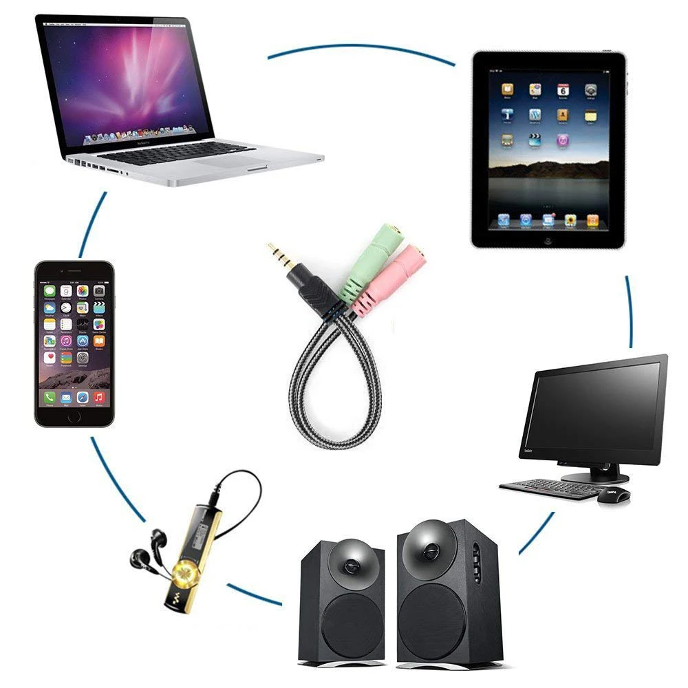Комплект переходников для наушников и планшетов с разъемом 3 5 мм ноутбука Mac PS4