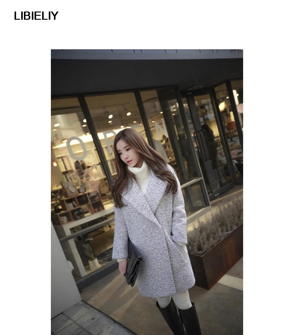 

Nice New Winter Coat Wool Windbreaker Korean Long Woolen Coat Woman Blend Overcoat