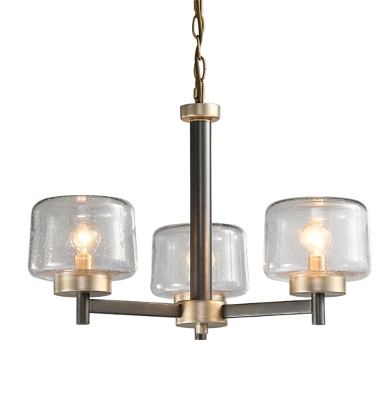 3 light D50 H36cm Современный градиентный синий/прозрачный стеклянный абажур E14 светодиодная люстра металлическая светодиодная подвесная люстра светильник ing светильник для гостиной Lamparas - Цвет абажура: 3 light D50 H36cm