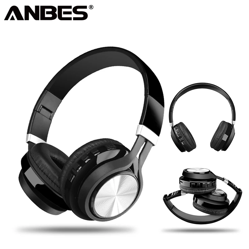 ANBES Bluetooth гарнитура Беспроводные наушники складные регулируемые с микрофоном для