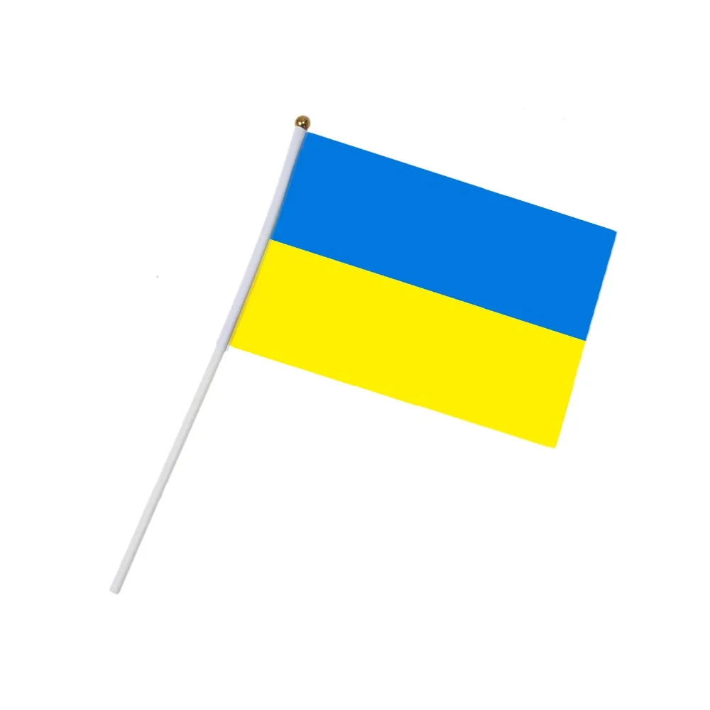 14x21 см 10 шт. украинский маленький флаг ручные развевающиеся флаги пластиковые флагштоки NC018