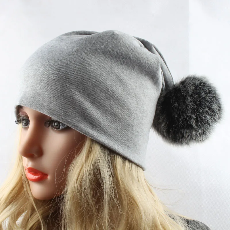 Хлопковая шапка HEALCOLD с помпоном из искусственного меха рождественский подарок