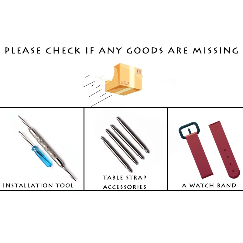 Ремешок силиконовый для наручных часов резиновый черный водонепроницаемый