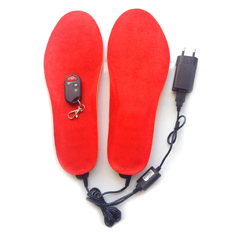 Новые USB стельки с подогревом, зимняя Толстая теплая стелька с пультом дистанционного управления, стельки с зарядкой для мужчин и женщин, аксессуары для обуви, 1800 мА/ч