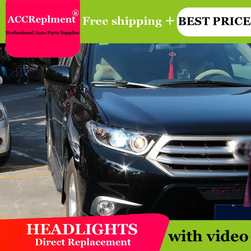 Автомобильный Стайлинг для Highlander головной светильник s U angel eyes 2012 2013 светодиодный