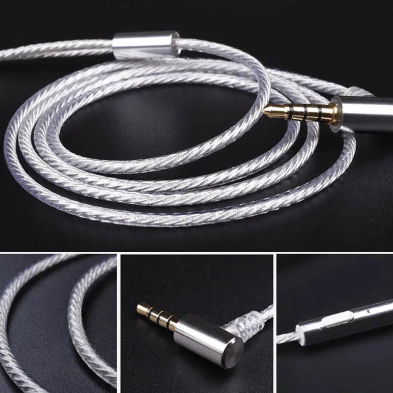 FDBRO 3.5mm 4 Core Upgraded Silver Plated Earphone Cable With MMCX Headphone Wire for SE215 SE535 Ie80s Ie8I Ie8 A2DC LS50 LS70 |