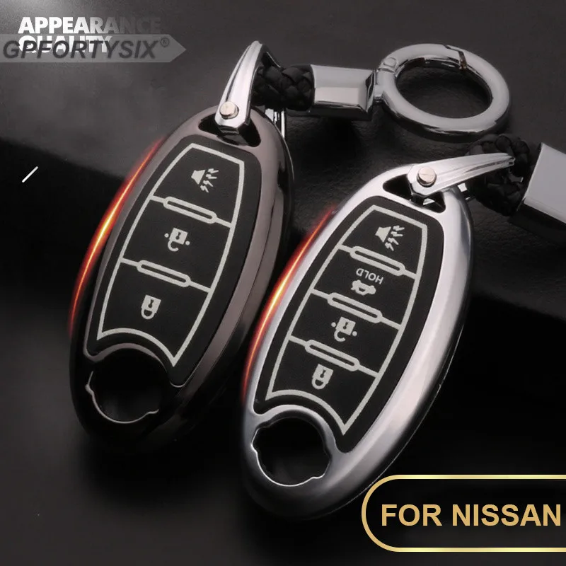 Светящийся сплав автомобильные чехлы для ключей чехол Nissan Qashqai Pathfinder Versa Tidda Murano
